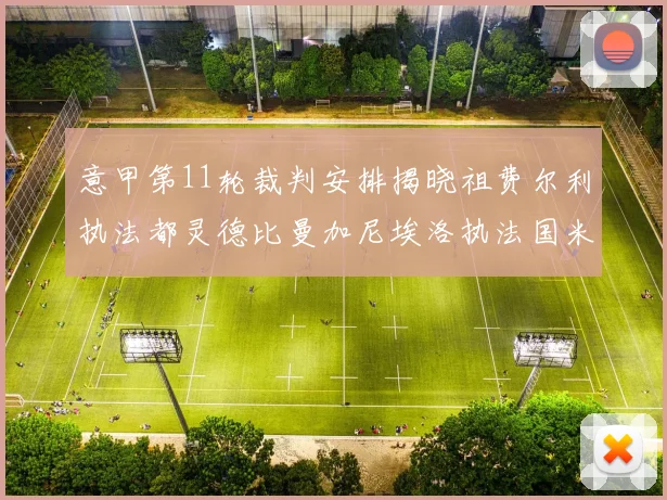 意甲第11轮裁判安排揭晓祖费尔利执法都灵德比曼加尼埃洛执法国米